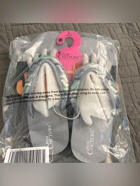 NWT Pedi Couture Pedicure Sandals Pink Toe Separator Flip Flops Size L 8.5-9.5